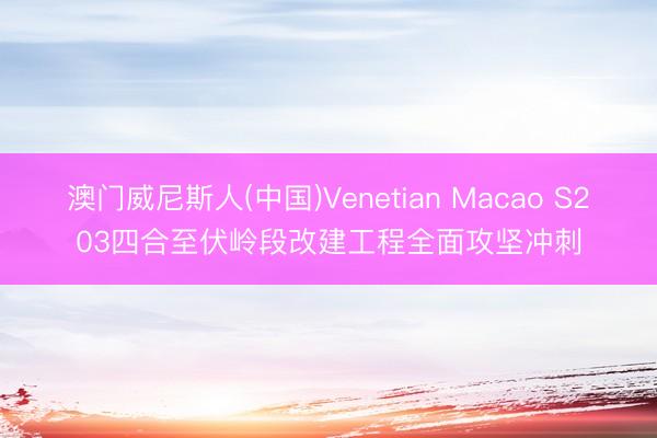 澳门威尼斯人(中国)Venetian Macao S203四合至伏岭段改建工程全面攻坚冲刺