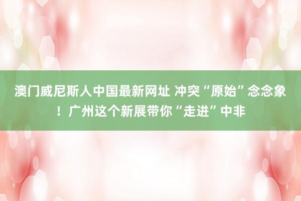澳门威尼斯人中国最新网址 冲突“原始”念念象！广州这个新展带你“走进”中非